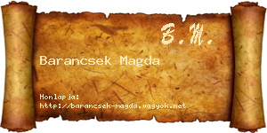 Barancsek Magda névjegykártya